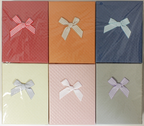 GIFT BOX FOR SET - 12x16x3cm - RIBBON 28 - MIX COLORS - PACKAGE 12pcs.