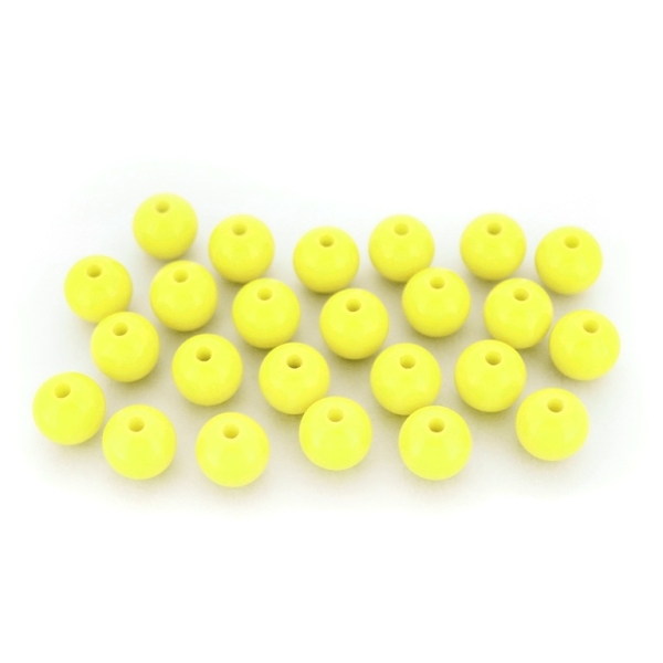 OPAQUE PLASTIC BEADS - BALL - 10mm YELLOW С17 - 50g Hole-2.2mm (92pcs.)