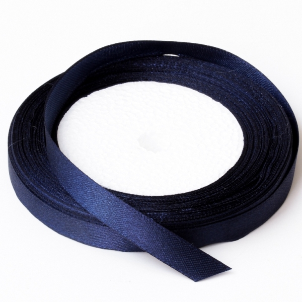 SATIN RIBBON 1.0cm - BLUE (DARK) 092А - 25yards(22m)