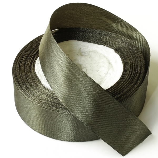 SATIN 2.5cm - GREEN MILITARY (DARK) 154 - 25yards(22m)