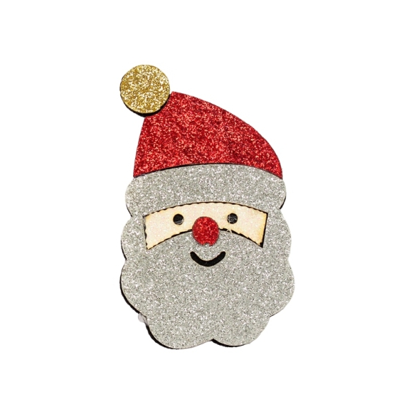 TEXTILE BEADS - FELT - SANTA CLAUS 02 - 40x67mm SILVER-GOLD-RED - PACKAGE 10pcs.