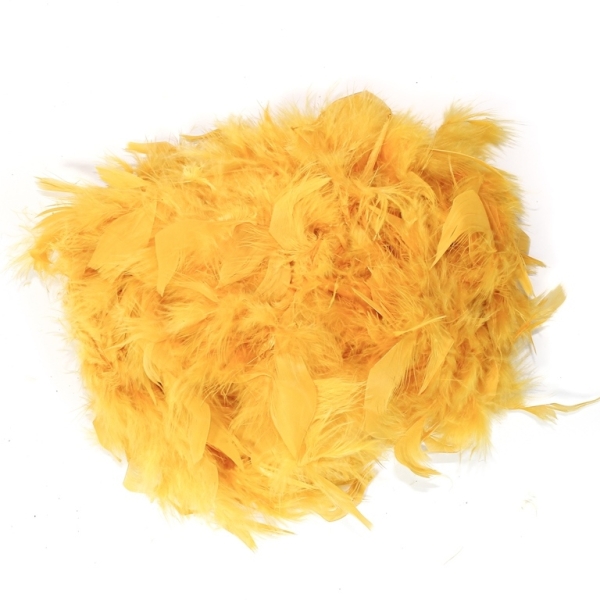 MATERIALS FOR CRAFT AND DECORATION - MARABOU FROM FEATHERS - YELLOW (DARK) 16 - 2m(70g) - 1pc.