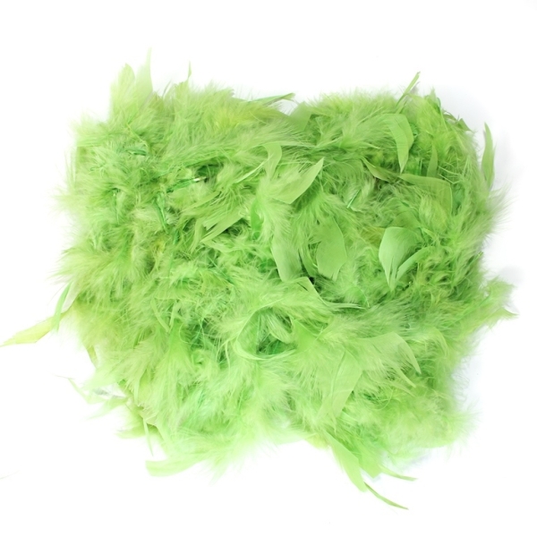 MATERIALS FOR CRAFT AND DECORATION - MARABOU FROM FEATHERS - GREEN (LIGHT) 04 - 2m(70g) - PACKAGE 2pcs.