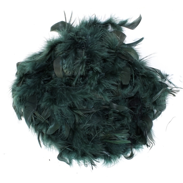 MATERIALS FOR CRAFT AND DECORATION - MARABOU FROM FEATHERS - GREEN (DARK) 05 - 2m(70g) - 1pc.