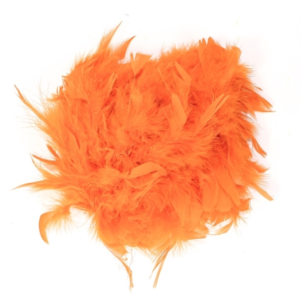 MATERIALS FOR CRAFT AND DECORATION - MARABOU FROM FEATHERS - ORANGE 17 - 2m(70g) - 1pc.