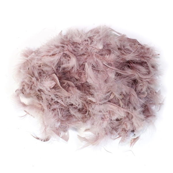 MATERIALS FOR CRAFT AND DECORATION - MARABOU FROM FEATHERS - ROSE DUST 15 - 2m(70g) - 1pc.