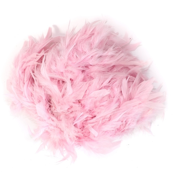 MATERIALS FOR CRAFT AND DECORATION - MARABOU FROM FEATHERS - PINK (LIGHT) 14 - 2m(70g) - 1pc.