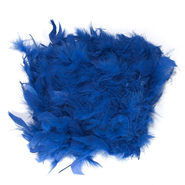 MATERIALS FOR CRAFT AND DECORATION - MARABOU FROM FEATHERS - BLUE 08 - 2m(70g) - 1pc.