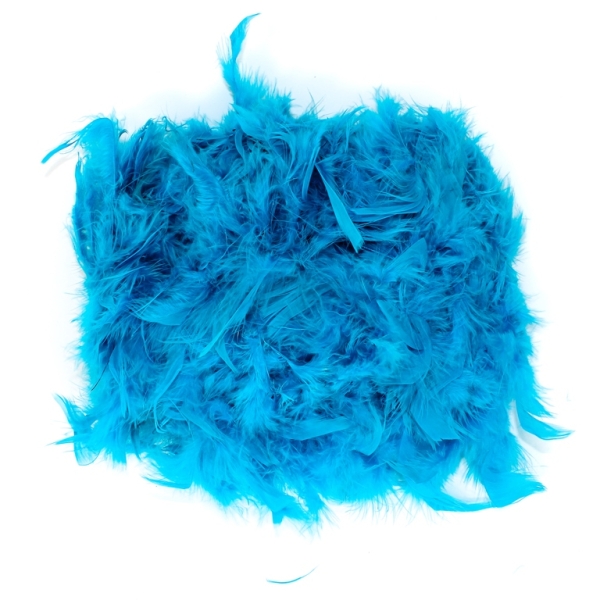 MATERIALS FOR CRAFT AND DECORATION - MARABOU FROM FEATHERS - BLUE (LIGHT) 07 - 2m(70g) - 1pc.