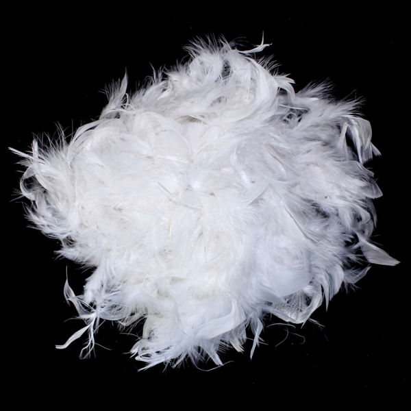 MATERIALS FOR CRAFT AND DECORATION - MARABOU FROM FEATHERS - WHITE 01 - 2m(70g) - 1pc.