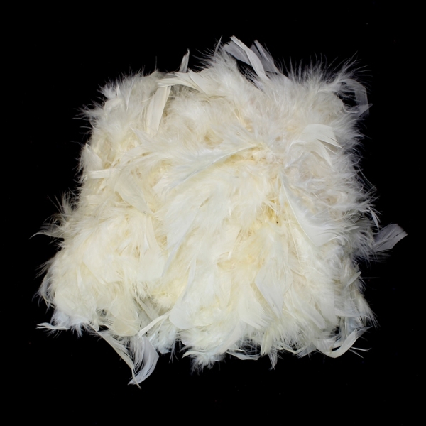 MATERIALS FOR CRAFT AND DECORATION - MARABOU FROM FEATHERS - ECRU (LIGHT) 03 - 2m(70g) - PACKAGE 2pcs.