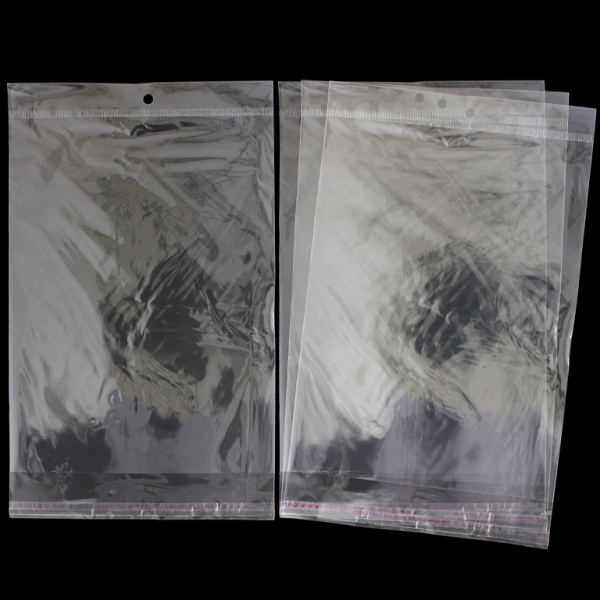 PACKAGING - CELLOPHANE BAG WITH TRANSPARENT POST - 18x24+4cm (30µ) - 100pcs.