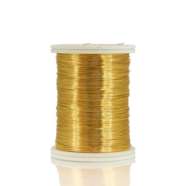 METAL ELEMENTS - COPPER WIRE WITH LACQUER COATING - 0.3mm GOLD 21 - 1pc. (47m) 