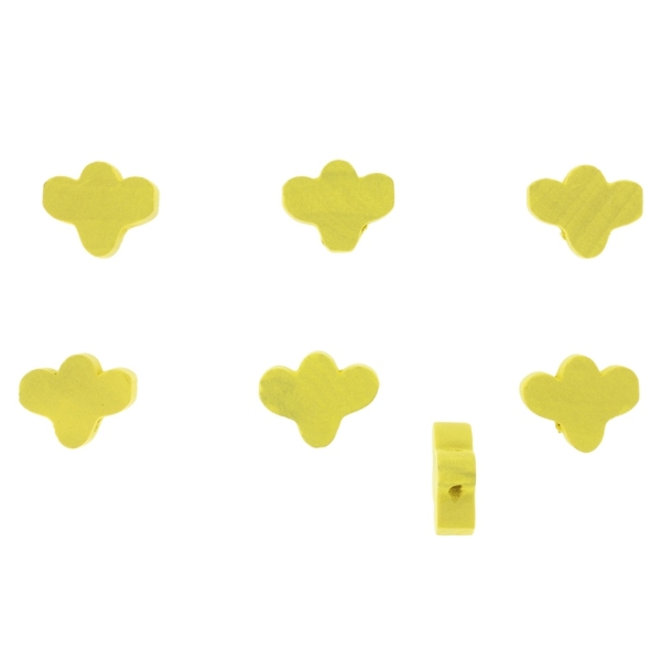 WOODEN FIGURES - 04 FOOT 01 - 18x14x6mm YELLOW - 25pcs. Hole-2.5mm