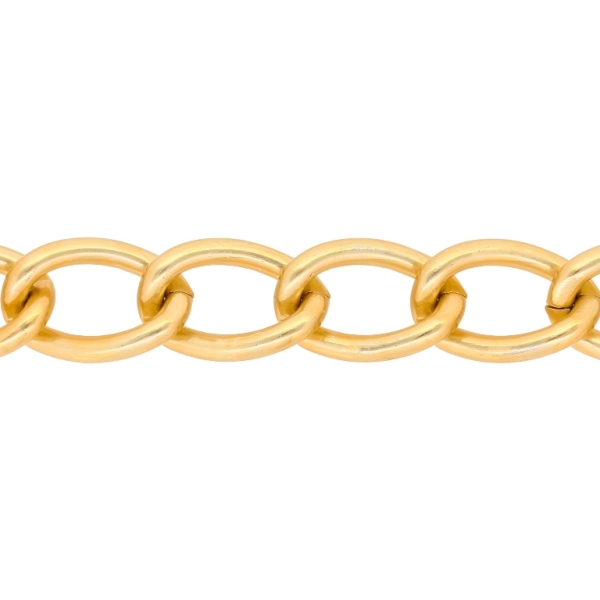 METAL CHAIN - ALUMINUM - CURB - 3x12x18mm GOLD (DARK) (MATTE) - 1meter