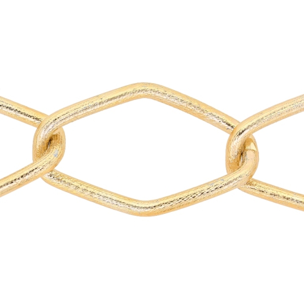 METAL CHAIN - ALUMINUM - TWISTED DIAMOND TEXTURED LINK - 3x24x41mm GOLD (DARK) - 1meter