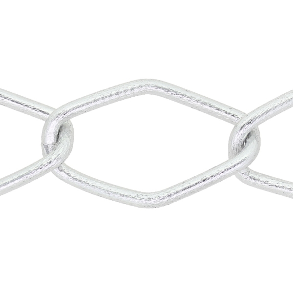 METAL CHAIN - ALUMINUM - TWISTED DIAMOND TEXTURED LINK - 3x24x41mm SILVER - 1meter