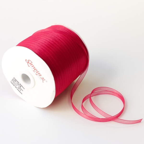 ORGANZA RIBBON 0.6cm - CYCLAMEN (DARK) 028 - 500yards(450m)