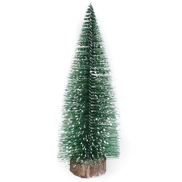 CHRISTMAS DECORATION - CHRISTMAS TREE 25x9.5cm - GREEN (DARK) WITH WHITE - 1pc.