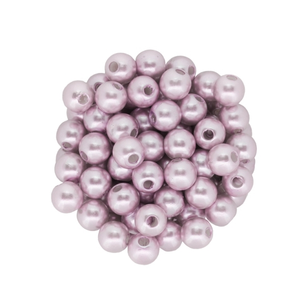 ACRYLIC IMITATION PLASTIC PEARLS - BALL - 8mm PURPLE (LIGHT) 81 - PACKAGE 500g Hole-2.4mm (2000pcs.)