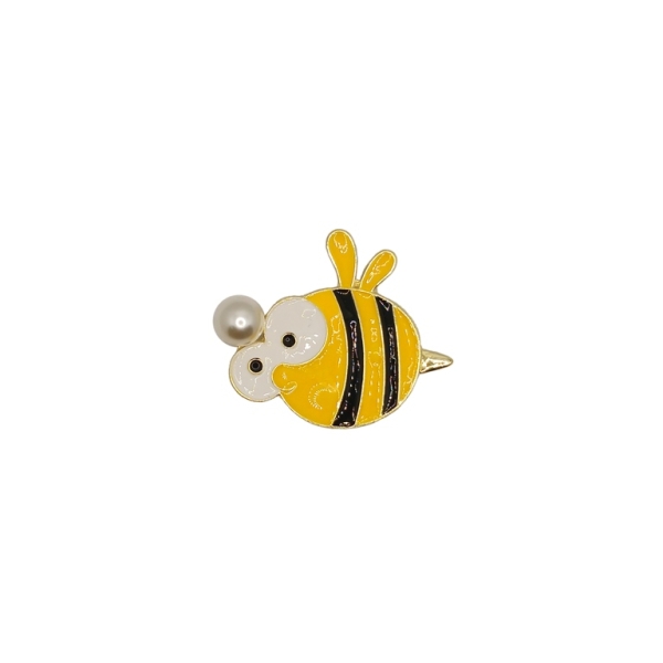 JEWELRY - BROOCH - ENAMEL - BEE B63 - 3.7x3.2cm GOLD - PACKAGE 6pcs.