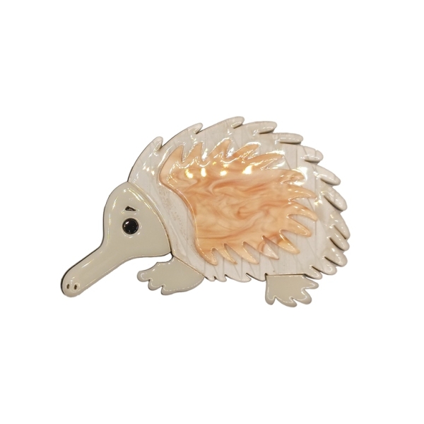 JEWELRY - BROOCH - PLASTIC - HEDGEHOG B67 - 7.5x4.7cm NICKEL - PACKAGE 6pcs.