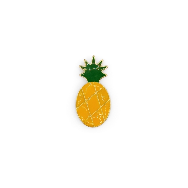 JEWELRY - BROOCH - ENAMEL - PINEAPPLE B57 - 2.1x4.1cm GOLD - 1pc.