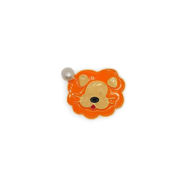 JEWELRY - BROOCH - ENAMEL - LEO B59 - 3.9x3cm GOLD - 1pc.