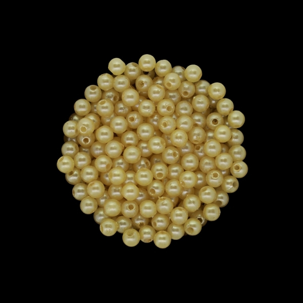 ACRYLIC IMITATION PLASTIC PEARLS - BALL - 5mm YELLOW 90 - PACKAGE 500g Hole-1.6mm (9440pcs.)