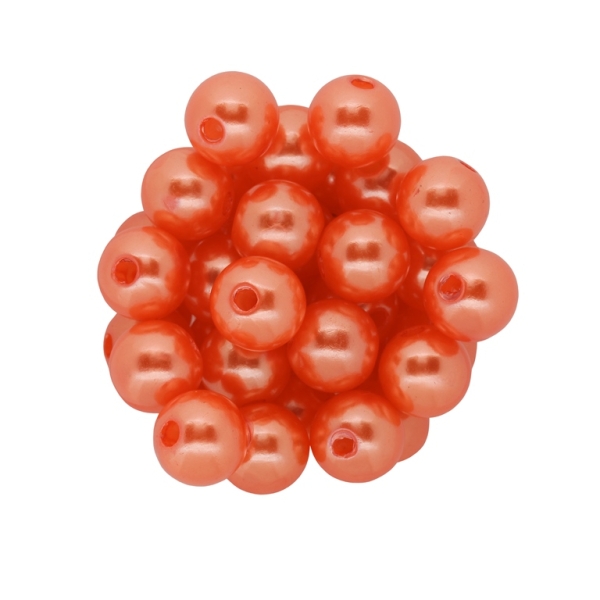 ACRYLIC IMITATION PLASTIC PEARLS - BALL - 12mm ORANGE 93 - 50g Hole-3.0mm (61pcs.)