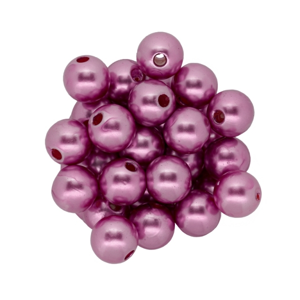 ACRYLIC IMITATION PLASTIC PEARLS - BALL - 12mm ROSE DUST 92 - 50g Hole-3.0mm (59pcs.)