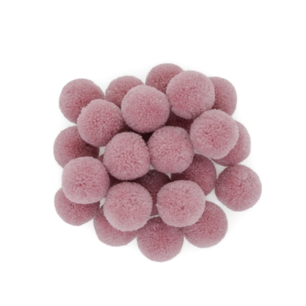 TEXTILE BEADS - POMPON POLYESTER - 20mm ROSE DUST 10 - PACKAGE 200pcs.