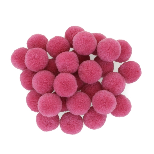 TEXTILE BEADS - POMPON POLYESTER - 20mm PINK (DARK) 12 - PACKAGE 200pcs.