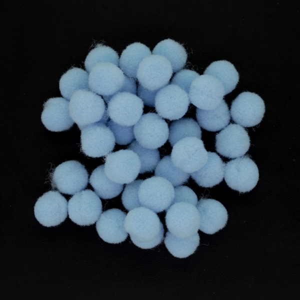 TEXTILE BEADS - POMPON POLYESTER - 8mm BLUE (LIGHT) 04 - PACKAGE 1000pcs.