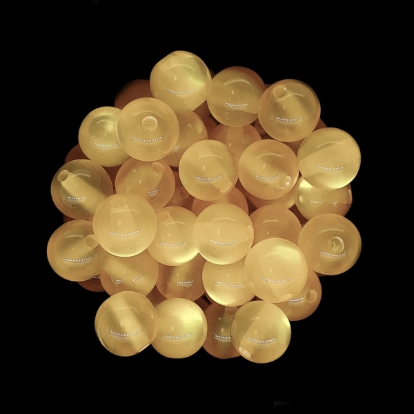 RESIN PLASTIC BEADS - CAT'S EYE - BALL - 10mm CHAMPAGNE (DARK) - 25pcs. Hole-2.0mm