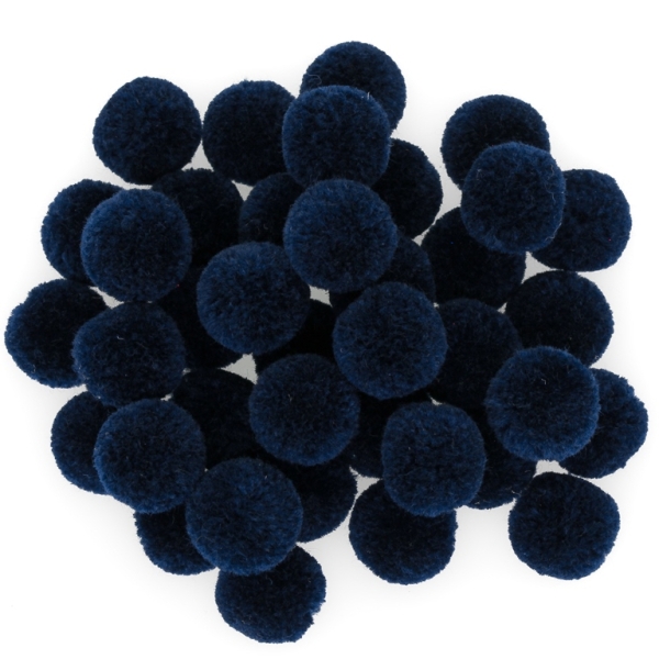 TEXTILE BEADS - POMPON POLYESTER - 16mm BLUE (DARK) 07 - PACKAGE 500pcs.