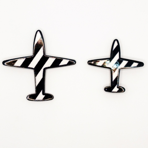 JEWELRY - BROOCH - PLASTIC - PLANES B71 - NICKEL - 1set (2pcs.)