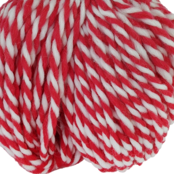 YARN - BABA MARTA LOT - WHITE-RED - 110m - WOOL ACRYLIC - PACKAGE (5 skeins)