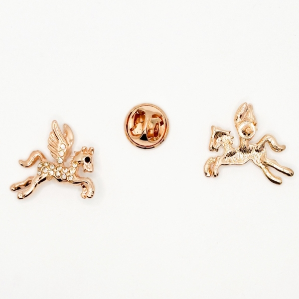 JEWELRY - BROOCH PIN - CRYSTALS - PEGASUS B86 - ROSE GOLD - 1pc.