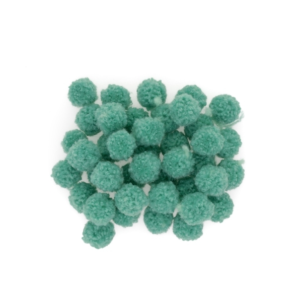 TEXTILE BEADS - POMPON POLYESTER 02 - 12mm MINT 42 - PACKAGE 500pcs.