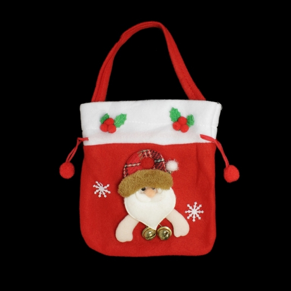 CHRISTMAS DECORATION - FELT BAG - MODEL 03 - 18x20cm RED - 1pc.