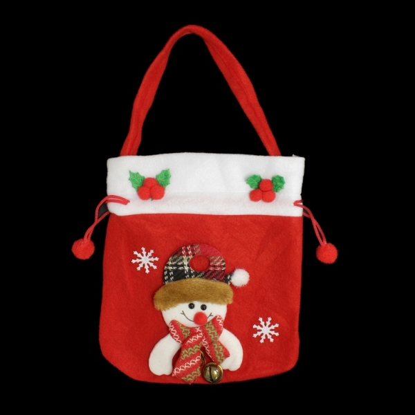 CHRISTMAS DECORATION - FELT BAG - MODEL 04 - 18x20cm RED - 1pc.