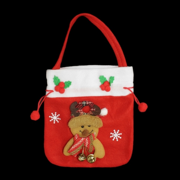 CHRISTMAS DECORATION - FELT BAG - MODEL 05 - 18x20cm RED - 1pc.