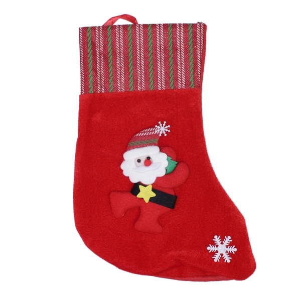 CHRISTMAS DECORATION - SOCK PLUSH - MODEL 03 - 25x35cm RED - 1pc.