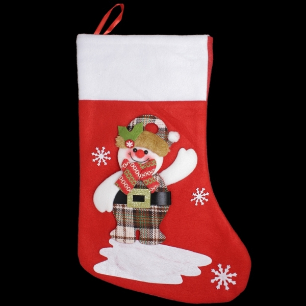 CHRISTMAS DECORATION - SOCK FELT - MODEL 05 - 23x36cm RED - 1pc.