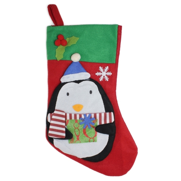 CHRISTMAS DECORATION - SOCK FELT - MODEL 11 - 23x36cm RED - 1pc.