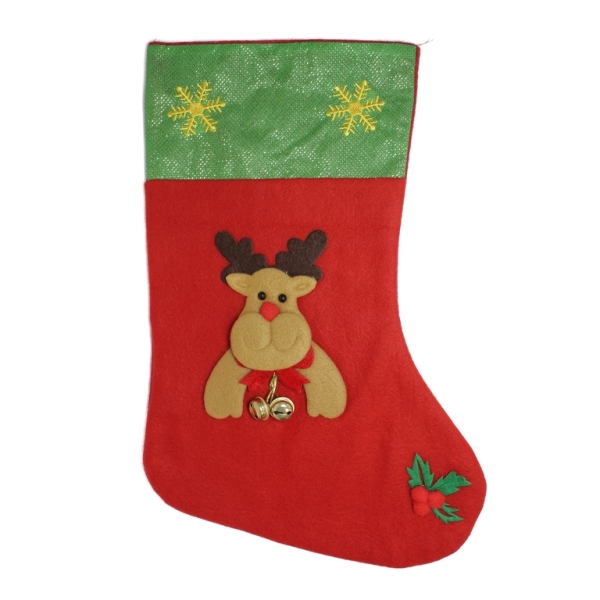 CHRISTMAS DECORATION - SOCK FELT - MODEL 13 - 23x36cm RED - 1pc.