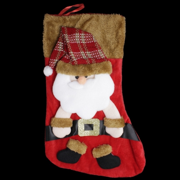 CHRISTMAS DECORATION - SOCK FELT - MODEL 23 - 23x38cm RED (DARK) - 1pc.