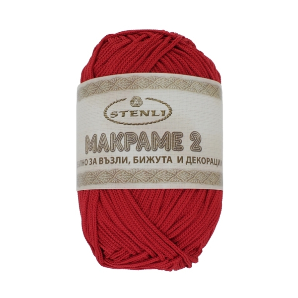 YARN - MACRAME 2.0mm - RED 422 - 120m - POLYESTER MATTE - 1 ball