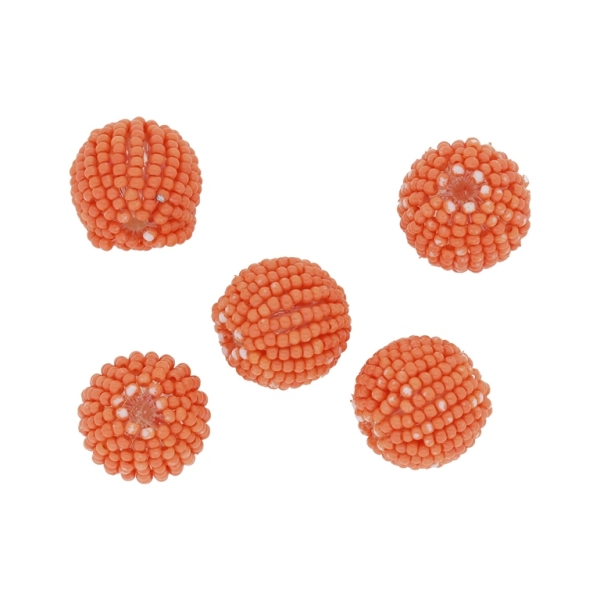 GLASS BEADS - SEED BEADED BALL 2mm - BALL 16x18mm - SOLID - ORANGE 50 - SECOND-RATE - PACKAGE 50pcs. Hole-2.5mm